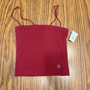 American Eagle Outfitters Burgundy Ribbed Top
